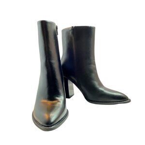 Worthington Black Ankle Boots 6.5M Womens Memory Foam With Side Zipper Closure